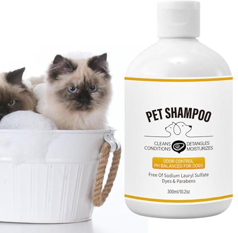 Humdcdy Hundeshampoo für stinkende Hunde, Hundeshampoo für empfindliche Haut,Feuchtigkeitsspendendes Haustiershampoo - Geruchsbeseitigendes Katzenshampoo, natürliches desodorierendes Pet Wash-Shampoo,