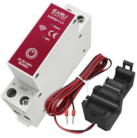 Contador de energía inteligente WiFi Tuya 80-240V 63A con abrazadera transformador de corriente KWh Tensión Corriente Potencia Monitor Estadística eléctrica Dispositivo Din Rail