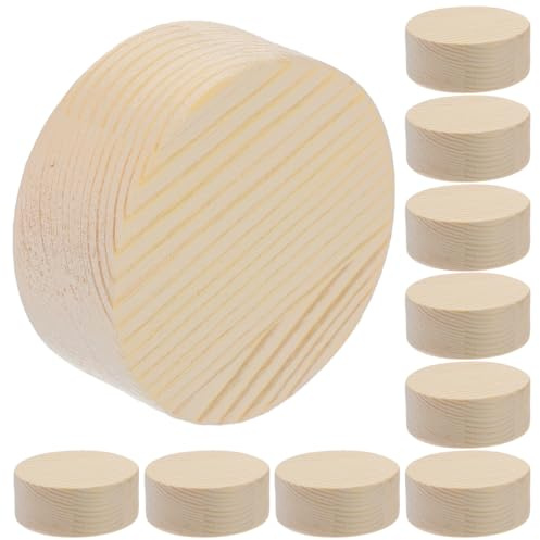 Veemoon 10 pezzi di trucioli di legno naturale per artigianato pittura a mano hub per decorazioni natalizie, ornamenti di nozze e progetti creativi
