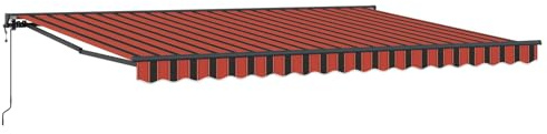 vidaXL Tenda Retrattile Arancione e Nero 450 × 300 cm, Telo da Sole Regolabile, Design Moderno, Copertura Resistente per Giardino e terrazza, Perfetto per Esterni