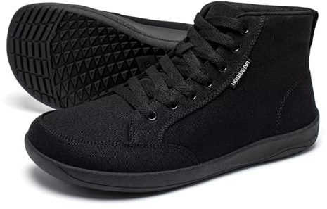 HOBIBEAR Unisex Barefoot Shoes | Wide Toe Box | High Top Canvas | Comfortable Trail Running Sneaker