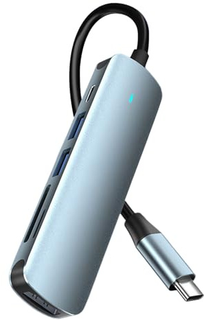 USB C Hub Utbyggnadshubb För Datorer | 6-i-1 Dataöverföringsenhet Bärbar för Möten Teknikentusiaster Underhållning