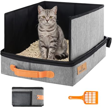 MORAIS Portable Travel Litter Box for Cats, 17.7×13.5×11