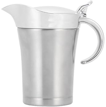 Saucière thermique, 450 ml, en acier inoxydable 304, à double paroi, avec couvercle et anse, pour sauce, crème, moutarde, mayonnaise (L 750 ml)