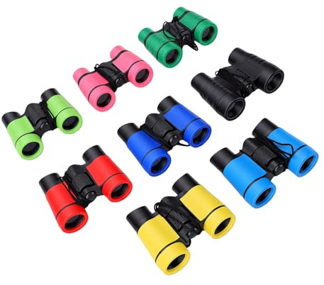 GOWENIC Prismáticos para Niños, Paquete de 8, Binoculares para Niños para Observación de Aves, Telescopio Compacto Al Aire Libre para Actividades de Camping en el Aula con Aumento de 4X