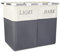 Vinsani Lights and Darks Folding Laundry Sorter Basket Box Bag Bin Hamper Washing Cloths Storage 2 Compartments, Metal - Grey