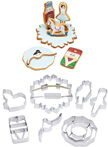 KitchenCraft KCXMCOOKIE7PC Die Nussknacker-Collection Weihnachts-Ausstechformen in Geschenkbox, edelstahl