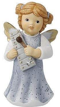 Goebel X-Mas Nina & Marco Engels-Figur mit Xylophon aus Porzellan mit Swarovski-Stern Mehrfarbig, Maße: 5,5cm x 5cm x 10,5cm, 11-750-72-1