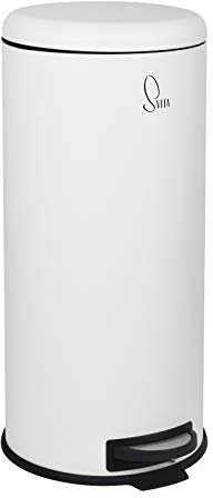 SVITA T30 Mülleimer Weiß Treteimer Abfalleimer 30 Liter inkl. Inneneimer rund Küchen-Hilfe