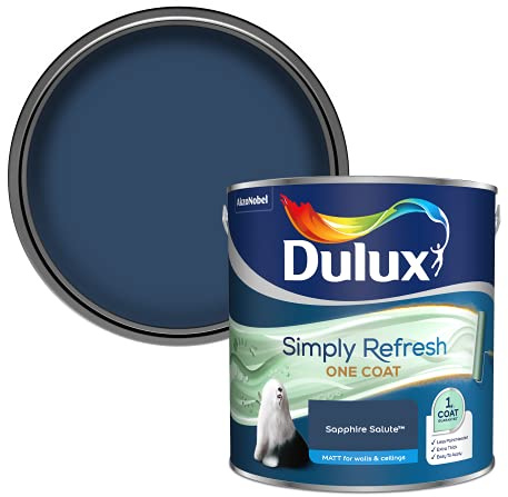 Dulux Simply Refresh Matt Emulsion Paint - Sapphire Salute - 2.5L, 5382880
