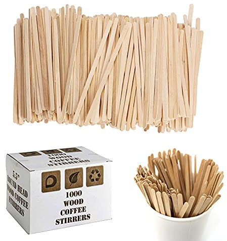 2000 Disposable Wooden Coffee Tea Stirrers Sticks – 5.5 inches (140mm) Eco Friendly