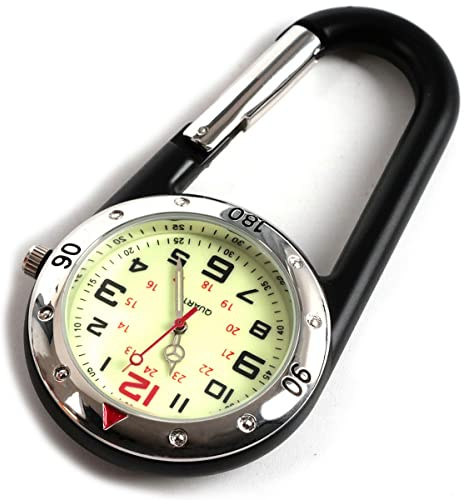 WONOLO Clip on Carabiner Luminous Face FOB Watch Digital for Doctors Nurses Paramedics Chefs Sport Unisex Men Women