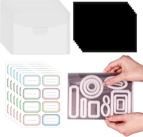 46 Stück/Set 20Stempel- und Stanzschablonen-Aufbewahrungstasche und 17,5 x 12,7 cm 20 magnetische Gummibögen, Aufbewahrungs-Set für Aufbewahrung, StanzkartenScrapbooking, 0,5 mm Dicke,
