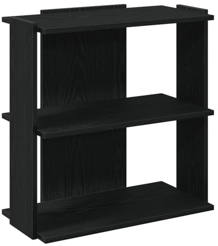 vidaXL Bibliothèque à 3 Niveaux Noir 60x30x60 cm Bois d'ingénierie, étagère, étagère à Livres, étagère de Rangement, Armoire de Rangement
