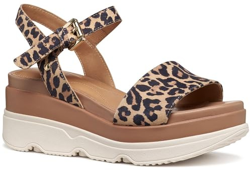Geox Sandalo da donna D Gardenia C Wedge Natural, 37 EU