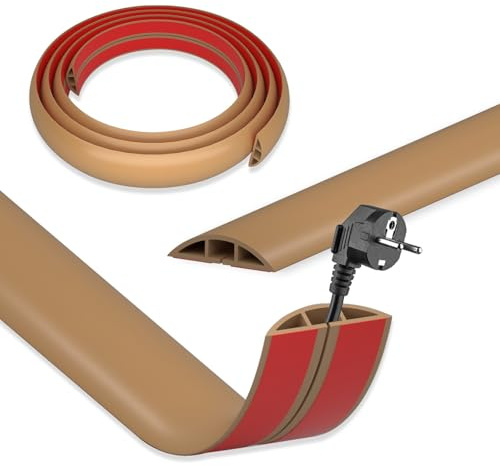 DIKARIYA Canaleta de cable marrón autoadhesiva, D50 5CMx1M Flexible pequeña Canaleta de cable para suelo al aire libre Puente de cable Flexible Cubierta de cable Canal de cable Fácil de cortar Montaje