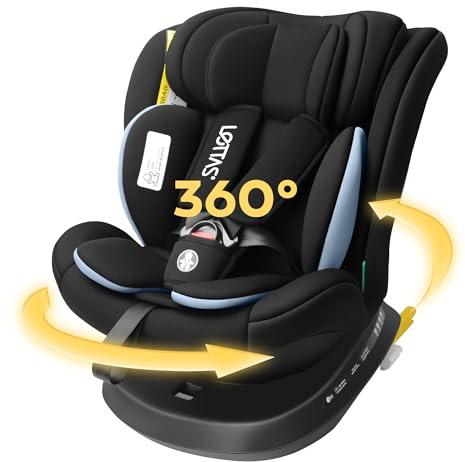 I-Size 360° Drehbar Kindersitz, Autositz 0-12 Jahre (40-150 cm), Kinderautositz mit Isofix Verstellbarer Kopfstütze, ECE R129