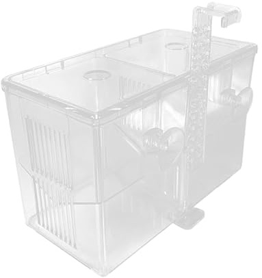 Boîte d'élevage | Isolation Transparente D'Éclosion - Nacelle de Reproduction à Double Compartiment pour Crevettes - Pour eau salée et douce, culture nourriture vivante, observation spécimens, alevins