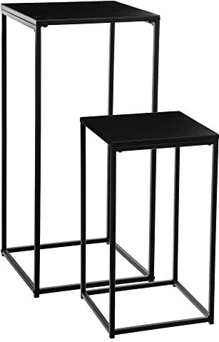 Atmosphera Selettes aus Metall, Schwarz, 2 Stück