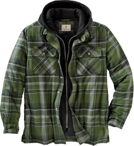 Legendary Whitetails Chaqueta de Camisa con Capucha para Hombre, Color Verde Militar, 4XL