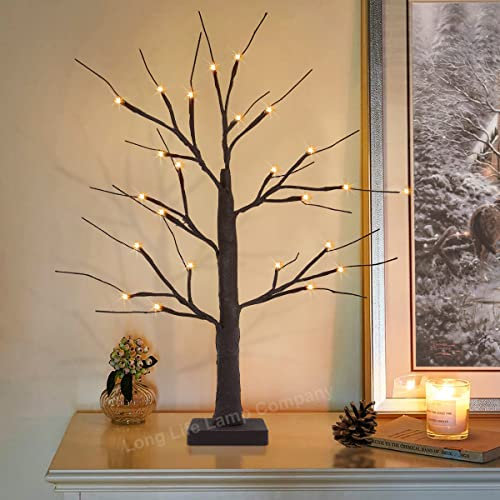 LED Birch Tree Table Lamp 24 Warm Lights Miniature Christmas Tree Brown Branch Mains and Battery Operated TREE01-JH