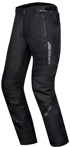 REBELHORN Thar II Pantaloni da Moto Uomo | Tessuto | Protezioni per Le Ginocchia | Membrana Impermeabile | Canali di Ventilazione | Rimovibili Fodera Termica e Bretelle