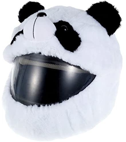 Custodia per casco 'moto', peluche, divertente, copertura protezione contro polvere, urti e graffi (Panda, accessori per caschi 'moto')