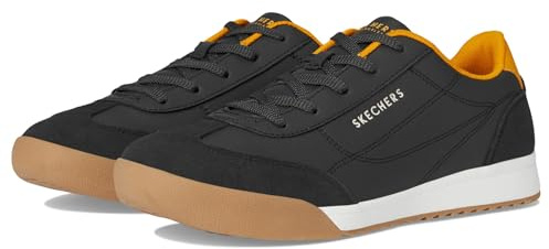 Skechers Men's Zinger 2.0 Ultimate Classic Sneaker, Black Duraleather/Suede/Golden Yellow Mes, 9 UK