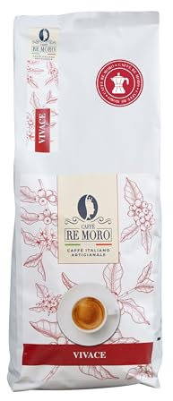Caffè Re Moro - Miscela Vivace - Caffè Artigianale Macinato per Moka - intenso e vigoroso, origine africana e indiana, tostatura scura - 1kg