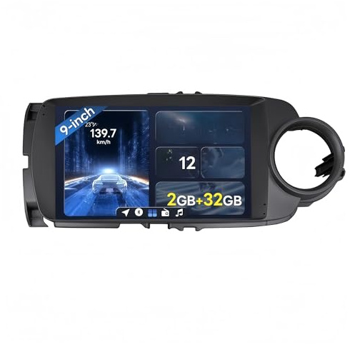 Sistema de navegación Reproductor para Coche para Toyota para Vitz/para Yaris (2012-2017) de 9 Pulgadas GPS y CarPlay Dividido