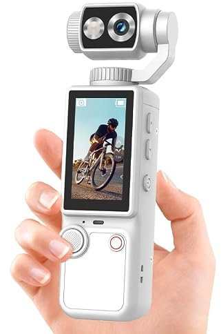 Appareil Photo Vlog Portable Q8 avec Objectif Pivotant à 180°, Caméra Numérique 1080p pour Photo & Vidéo, Écran IPS 2,0, Auto Focus, Batterie 2000mAh, avec Carte 32 Go, Trépied et Cordon