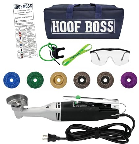 Hoof Boss Pig Hoof Trimmers Electric Set 110v - Complete Trimming Tool Kit - Grinder Discs and Accessories Included for Precise Maintenance