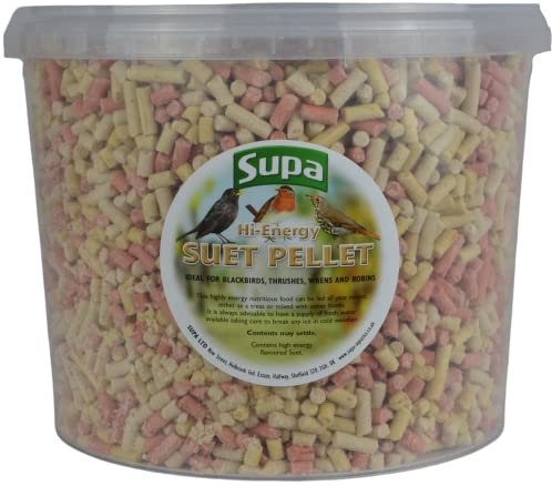 Supa Mixed Suet Pellets for Wild Birds, 3 Litre Bucket, High Energy Protein Rich Treat, Attract More Birds To Your Garden, Quality Wild Bird Food, Package May Vary