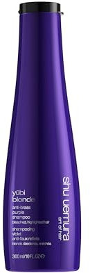Shu Uemura, Yubi Blonde, Anti-Gelbstich Silbershampoo, Für blondiertes und gesträhntes Haar, Mit japanischer weißer Pfingstrose und Violett-Farbstoff, Neutralisierende Wirkung, 300 ml
