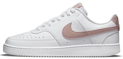 Nike Court Vision Low Next Nature, Zapatos de Baloncesto Mujer, Blanco (White/Pink Oxford), 44.5 EU