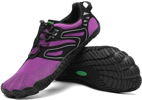 SAGUARO Chaussures Minimaliste Homme Femme Barefoot Shoes Chaussures Pieds Nus Antidérapantes Barefoot Chaussures de Trail Chaussure Randonnée pour Semelle Zero Drop Rebecca Violet EU GR.39