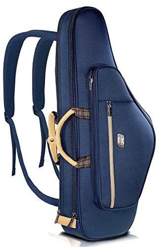 TianChunyue Tasche für Tenorsaxophon, tragbar, doppelter Schultergurt, leicht, Blau