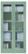 Jan Nowak Metallschrank mit Glasvitrine Aktenschrank Büroschrank Aufbewahrungsschrank 4 verstellbare Fachböden Sicherheitszylinderschloss Pulverbeschichtung 185 cm x 90 cm x 40 cm (Pastellgrün)