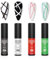 Gel Nail Polish Set, 4 Color Metallic Painted Gel Polish，White Black Red Green Liner Gel Nail Polish for Nail Art DIY, UV/LED Soak Off Spring French Manicure Set with Thin Brush