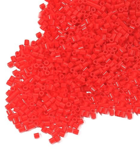 HIXNUG 500pcs Fuse Beads 5mm Iron Beads Non Toxic Magic Beads Set Decoration Toys Set Christmas Birthday Gifts for Girls & Boys (red)