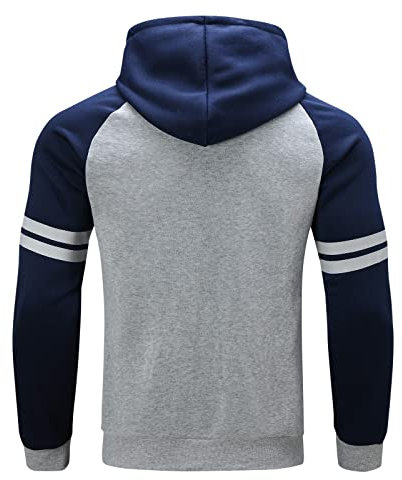 Men'S Hoodies Zip Up Jumpers For Men 2024 Gifts Men's Autumn And Winter Sports Blouse And Leisure Striped Hooded Sweaters Color Block Splicing Sweater Hoodie Purple Hoodie (Navy, XXXL)