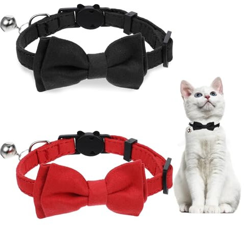 2 Stück Halsband Katze Samt Halsband Schleife Katze Katzenhalsband Mit Glöckchen Katzenhalsbänder Abnehmbarer Katzenhalsband Mit Schleife Katzenhalsband Mit Sicherheitsverschluss Für Kätzen