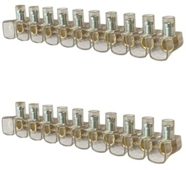 Blister da 2 stecche di morsetti unipolari forbox a cappuccio da 10 poli 2,5 mmq