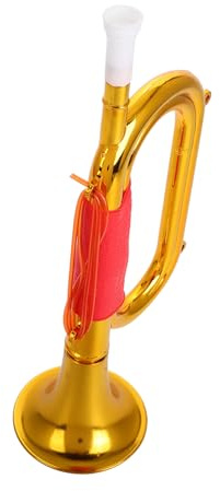 Gatuida Trumpet Prop Musical Instruments Toy: Plastic Mini Trumpet Model Bugle Horn Kids Toys Horn Noise Maker Golden Plastic Kitchen Counter Storage Dining Table Service