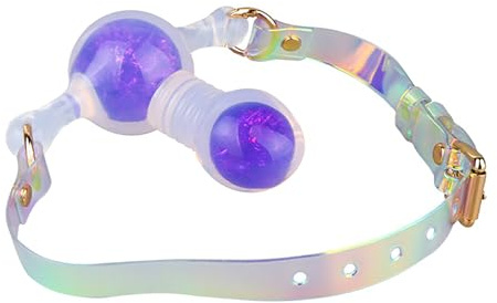 Kutocesy Bavaglio Bondage in Silicone Per Giochi Sessuali Bavaglio Pene Con Cinturino Regolabile Bavaglio Bocca Fetish Restrizioni Bocca Aperta Allenamento (Purple)