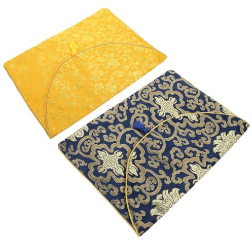 Zerodeko Pochettes de Rangement pour Livres Sacrés 2 Pièces en Tissu Chic et Élégant, Paquet Bouddhiste pour Stockage de Musique et Divers Objets