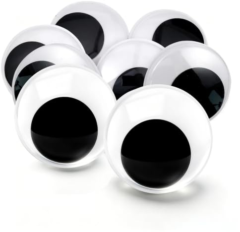 TOAOB 8pcs Large Googly Eyes Self Adhesive 50mm Stick Round Black White
