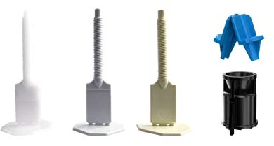 SoPo GUTJAHR IndorTec FN 1,5 mm weiß Meister Fliesenverlegehilfe Set, 400-teiliges Nivelliersystem, Verlegehilfe 100 Zughauben + 300 Gewindelaschen, Fliesen Werkzeug mit Abstandshalter und Keilen