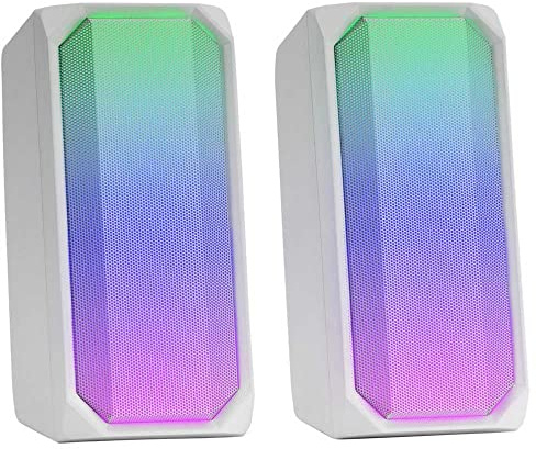 Mars Gaming MSRGB, Altavoces Gaming15W Bluetooth 5.0, Iluminación RGB, Full Mesh, 2 Drivers Activos, Blanco
