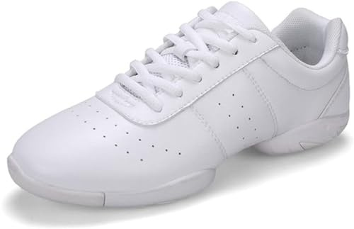 Chaussures à Lacets pour Filles Chaussures de Danse d’entraînement de Cheerleading Baskets de Sport à Lacets pour Filles Baskets de Sport de Gym Chaussures de Jazz Chaussures de Plein air